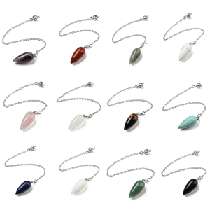 Gemstone Bullet Dowsing Pendulum Pendants